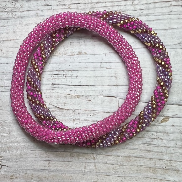 Roll on bracelets! Set of two. Pink, purple,gold. Lovely! New without tags. 😍 - Picture 2 of 5